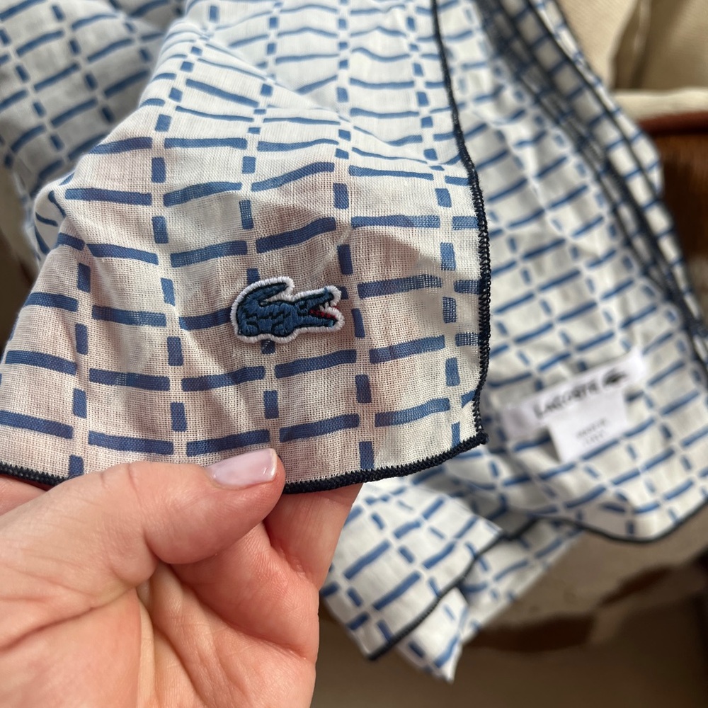 Lacoste Blue and White Scarf